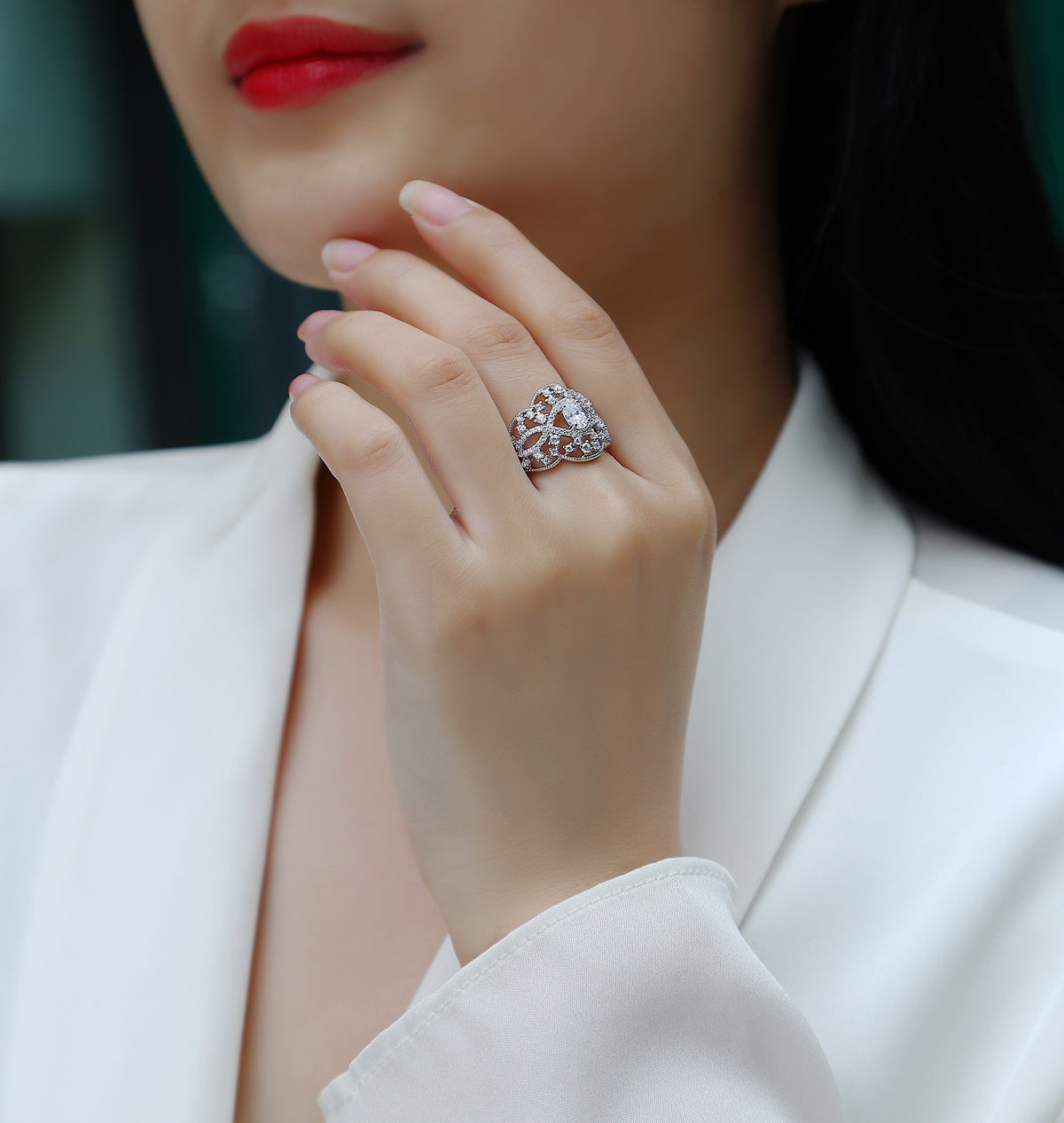 Carissie Ring MF214740 - Silver On Model