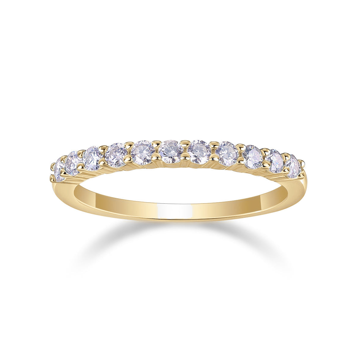Carly Round Moissanite Half Eternity Band, front view