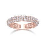 Carmen Moissanite Pavé Dome Eternity Band in 18K rose gold plating, front view