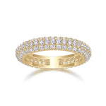 Carmen Moissanite Pavé Dome Eternity Band in 18K yellow gold plating, front view