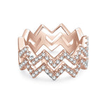 Cassidy Moissanite Pavé Zigzag Ring, front view