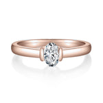 Colleen Oval Moissanite Bezel Engagement Ring, front view