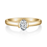Colleen Oval Moissanite Bezel Engagement Ring, front view
