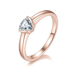 Colleen Trillion Moissanite Bezel Engagement Ring in 18K rose gold plating