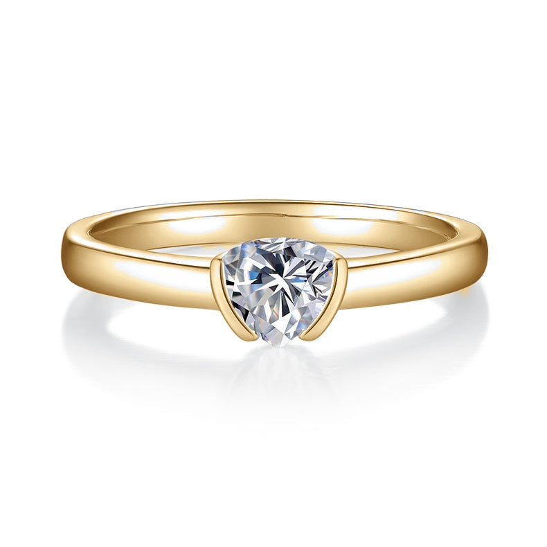 Colleen Trillion Moissanite Bezel Engagement Ring, front view