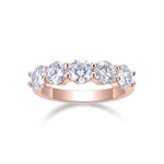 Dakota Round Moissanite Five Stone Wedding Band, front view
