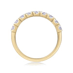 Dana Round Moissanite Double Row Eternity Band in 18K yellow gold plating, front view
