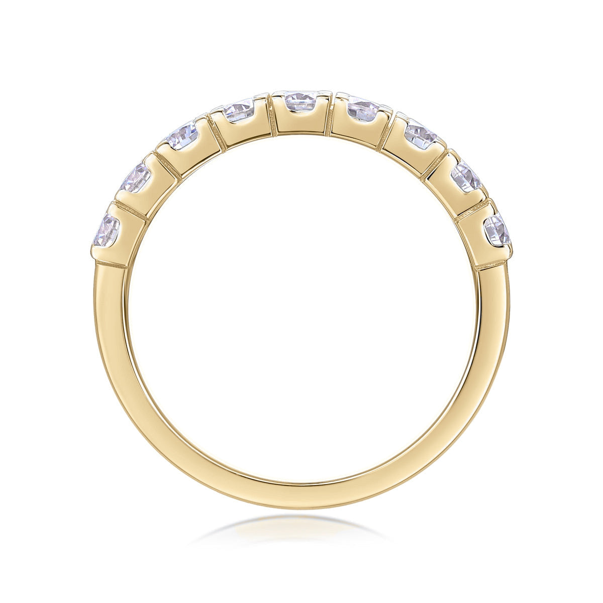 Dana Round Moissanite Double Row Eternity Band in 18K yellow gold plating, front view