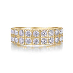 Dana Round Moissanite Double Row Eternity Band in 18K yellow gold plating, front view