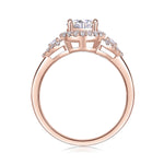 Danielle Round Moissanite Halo Engagement Ring in 18K rose gold plating, front view
