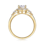 Danielle Round Moissanite Halo Engagement Ring in 18K yellow gold plating, front view
