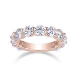 Darcy Round Moissanite Eternity Band in 18K rose gold plating, front view