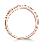 Daria Moissanite Pavé Double Crisscross Ring in 18K rose gold plating