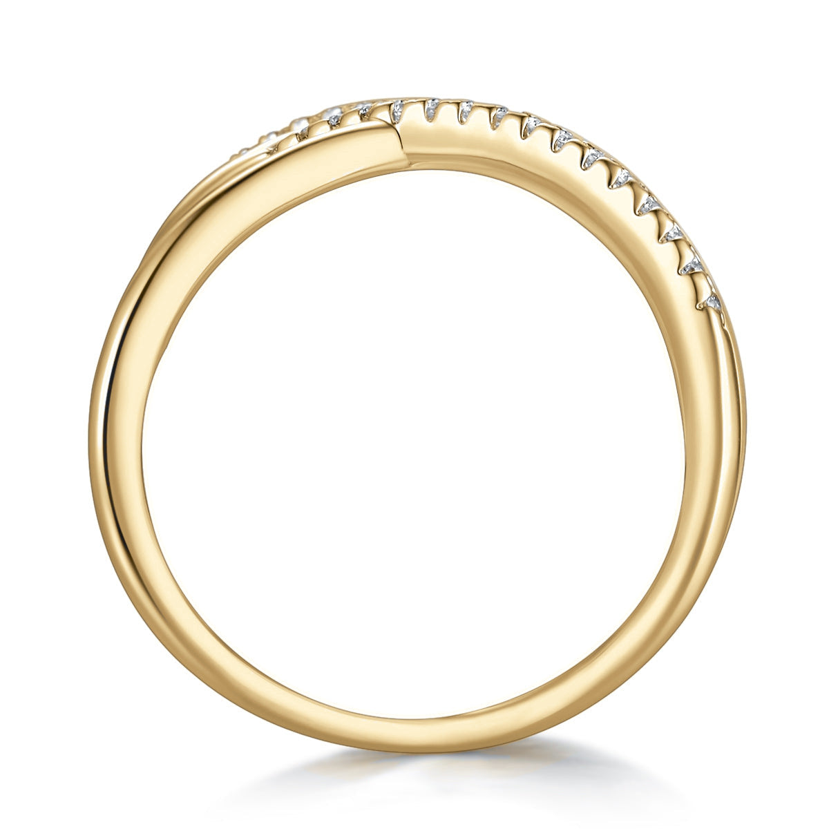 Daria Moissanite Pavé Double Crisscross Ring in 18K yellow gold plating