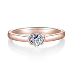 Darla Heart Moissanite Half Bezel Engagement Ring, front view
