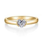 Darla Heart Moissanite Half Bezel Engagement Ring, front view