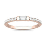 Delia Baguette Moissanite Pavé Wedding Band, front view