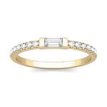 Delia Baguette Moissanite Pavé Wedding Band, front view