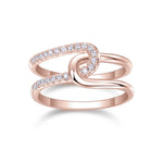 Delilah Moissanite Pavé Love Knot Ring, front view