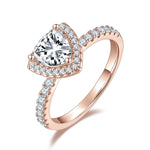 Dulcie Trillion Moissanite Halo Engagement Ring in 18K rose gold plating