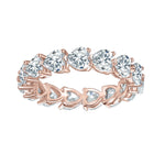 Eden Heart Moissanite Eternity Band in 18K rose gold plating, front view