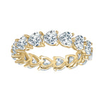 Eden Heart Moissanite Eternity Band in 18K yellow gold plating, front view