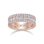 Edie Round Moissanite Three Row Eternity Band, front view