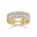 Edie Round Moissanite Three Row Eternity Band, front view