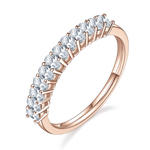 Elise Round Moissanite Half Eternity Band in 18K rose gold plating