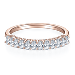 Elise Round Moissanite Half Eternity Band, front view