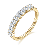 Elise Round Moissanite Half Eternity Band in 18K yellow gold plating