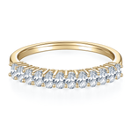 Elise Round Moissanite Half Eternity Band, front view