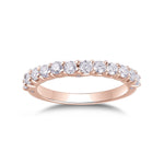 Ember Round Moissanite Half Eternity Band in 18K rose gold plating, front view
