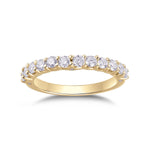 Ember Round Moissanite Half Eternity Band in 18K yellow gold plating, front view