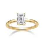 Emily Emerald Cut Moissanite Solitaire Engagement Ring, front view