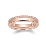Erin Moissanite Pavé Double Wedding Band in 18K rose gold plating, front view