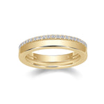 Erin Moissanite Pavé Double Wedding Band in 18K yellow gold plating, front view