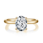 Etta Oval Moissanite Solitaire Engagement Ring in 18K yellow gold plating, front view