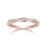 Faye Moissanite Pavé Twist Wedding Band in 18K rose gold plating, front view