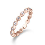 Frances Moissanite Vintage Bezel Eternity Band in 18K rose gold plating