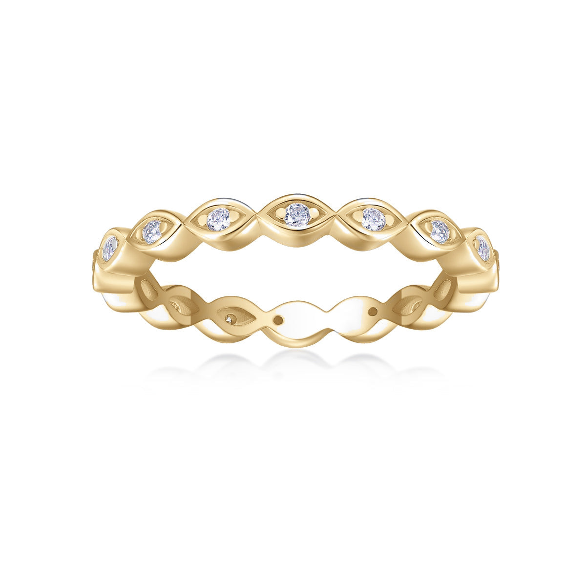 Frances Moissanite Vintage Bezel Eternity Band, front view