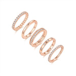 Freya Round Moissanite Stackable Ring Set in 18K rose gold plating