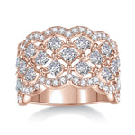 Gina Moissanite Lattice Cocktail Ring in 18K rose gold plating, front view