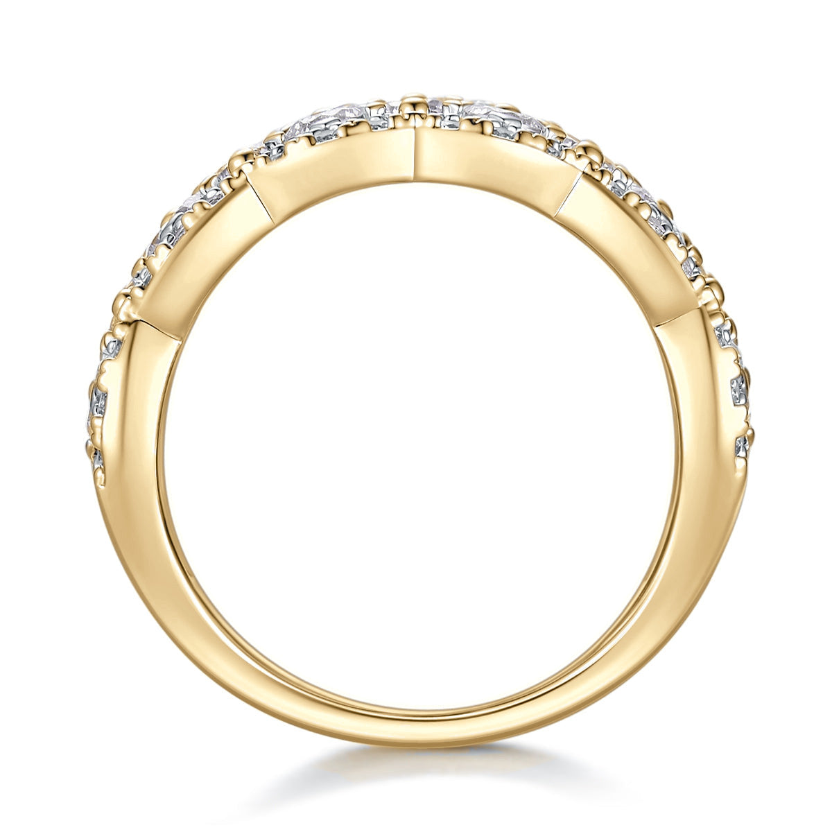 Gina Moissanite Lattice Cocktail Ring in 18K yellow gold plating