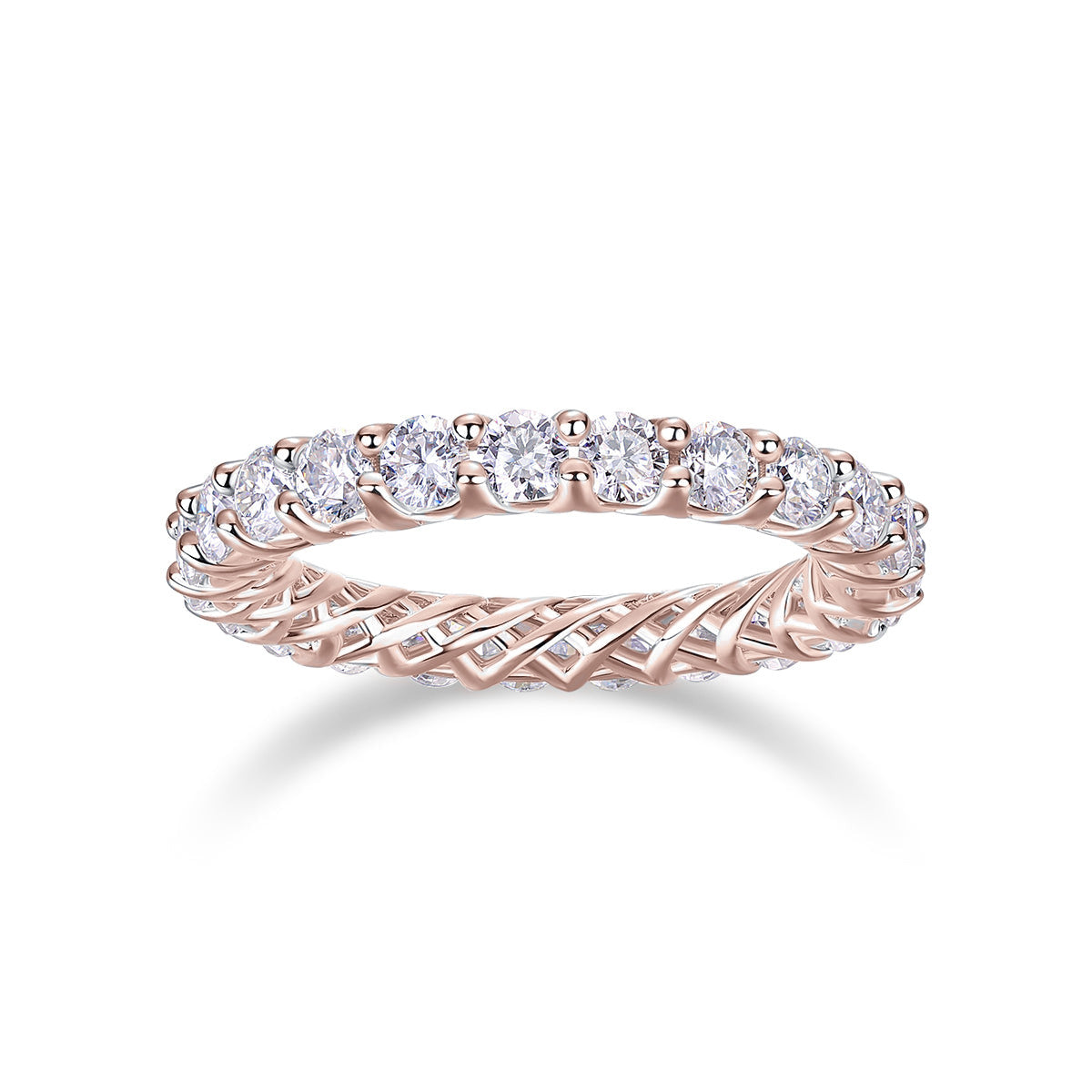 Harlow Round Moissanite Eternity Band, front view