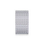 Harriet Moissanite Wide Pavé Eternity Band in 18K white gold plating, front view