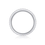 Harriet Moissanite Wide Pavé Eternity Band in 18K white gold plating, side profile