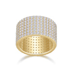 Harriet Moissanite Wide Pavé Eternity Band in 18K yellow gold plating, front view
