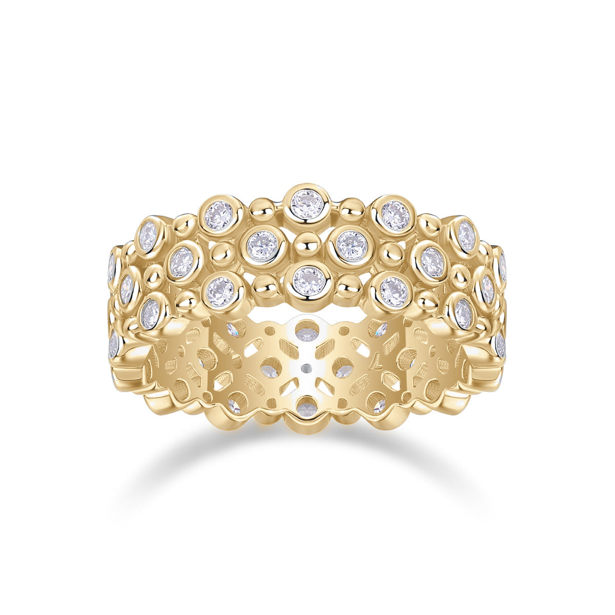 Hattie Round Moissanite Bubble Bezel Eternity Band, front view