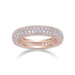 Haven Moissanite Pavé Dome Eternity Band in 18K rose gold plating, front view